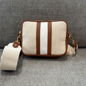 GiGi New York Cream and Brown Crossbody Bag